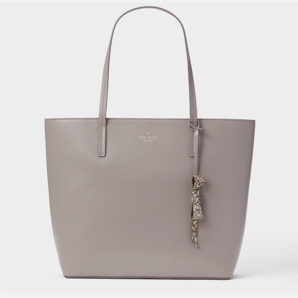 Kate Spade Grey Leather Tote Bag